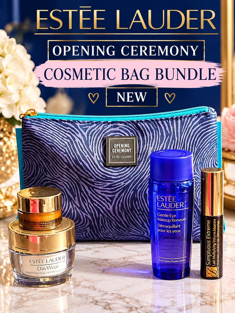 Estee Lauder Opening Ceremony Cosmetic Bag Bundle NEW